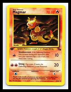 💥 MAGMAR 1ST EDITION Non Holo # 39/62 | FOSSIL SET | Pokemon 1999 Vintage - Image 1