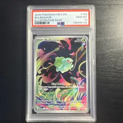 2025 Pokemon Mega Evolution Bulbasaur 133/132 Illustration Rare PSA 10 - Image 1