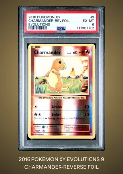 PSA 6 2016 Pokemon XY Evolutions Charmander Reverse Holo Foil 9/108 - Image 1