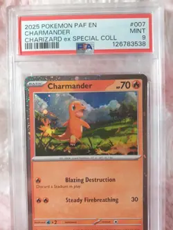 POKEMON CHARMANDER PSA 9 MINT #007 PALDEAN FATES CHARIZARD EX SPECIAL COLLECTION - Image 2