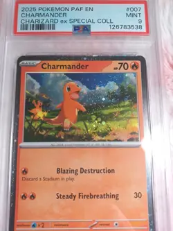 POKEMON CHARMANDER PSA 9 MINT #007 PALDEAN FATES CHARIZARD EX SPECIAL COLLECTION - Image 4