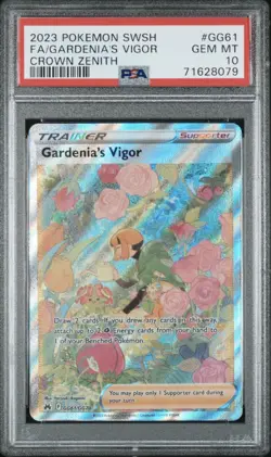 2023 Pokemon Tcg Crown Zenith Gardenia’s Vigor GG61 Full Art Ultra Rare PSA 10 - Image 1