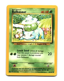 Pokemon Base Set Bulbasaur Common 044/102 - Image 1