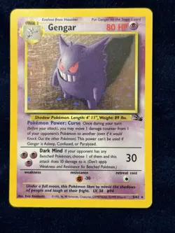 Gengar 5/62 Fossil Holo Pokemon 1999 - Image 2