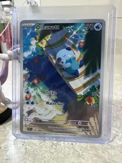 Oshawott Illustration Rare Water Holo SV White Flare #105/086 Pokemon TCG NM - Image 1