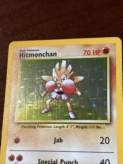 Pokemon Base Set Hitmonchan 7/102 Holo Rare - Image 3