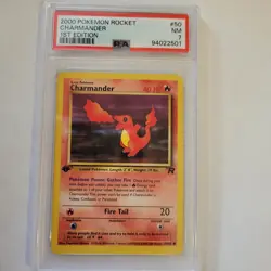 Pokemon 2000 Charmander #50 Team Rocket 1st Edition PSA 7 - Image 1