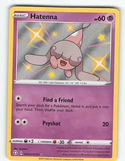 HATENNA SV054/SV122 RARE SHINY SHINING FATES SHINY VAULT POKEMON NM - Image 2