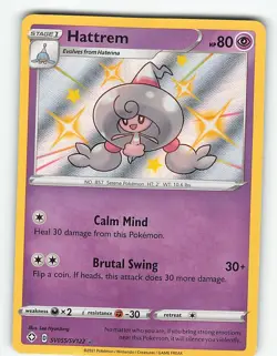 HATTREM SV055/SV122 RARE SHINY SHINING FATES SHINY VAULT POKEMON NM - Image 2