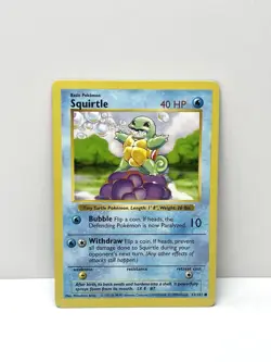 Pokemon TCG Squirtle 63/102 LP Base Set Shadowless WOTC Vintage - Image 1