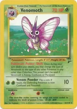 Pokemon TCG - Venomoth - 31/130 - Rare - Base Set 2 [Lightly Played] - Image 1