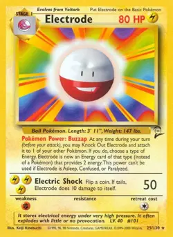Pokemon TCG - Electrode - 25/130 - Rare - Base Set 2 [Moderately Played] - Image 1