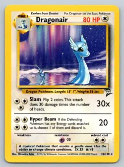 Dragonair - Base Set 2 - Rare - 22/130 - Pokemon - LP - Image 2