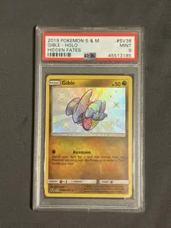 2019 Pokemon Sun & Moon Hidden Fates Gible SV38 Holo, PSA Graded 9. - Image 1