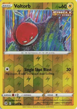 Voltorb Reverse Holo Common – SWSH08: Fusion Strike #087/264 Pokemon TCG - Image 1