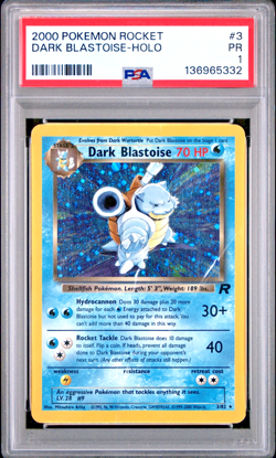 PSA 1 PR 2000 Team Rocket Dark Blastoise 3/82 Holo Foil Pokemon Unlimited - Image 1