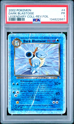 PSA 1 2002 Pokemon Legendary Collection Dark Blastoise 4/110 Reverse Holo Foil - Image 1