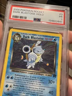 SWIRL PSA 1 PR 2000 Team Rocket Dark Blastoise 3/82 Holo Foil Pokemon Unlimited - Image 3