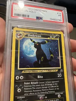 SWIRL PSA 1 PR 2001 Neo Discovery Umbreon 13/75 Holo Foil Pokemon Moonbreon - Image 3