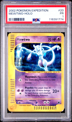 PSA 1 2002 Expedition Mewtwo Holo Foil 20/165 WOTC E-Reader Series Pokemon - Image 1