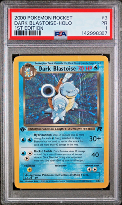 1ST EDITION PSA 1 2000 Team Rocket Dark Blastoise 3/82 Holo Foil Rare Pokemon - Image 1