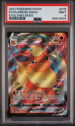 2021 PokeMon TCG Flareon Vmax Fa #018 PSA 9 - Image 1