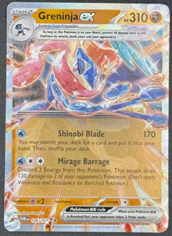 Greninja ex 106/167 Pokemon TCG SV06: Twilight Masquerade Double Rare NM - Image 1