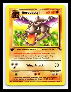 💥 AERODACTYL 1ST EDITION Non Holo # 16/62 | FOSSIL SET | Pokemon 1999 Vintage - Image 1