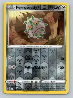 Pokemon Ferroseed SWSH12: Silver Tempest 121/195 Near Mint NM Reverse Holo - Image 1