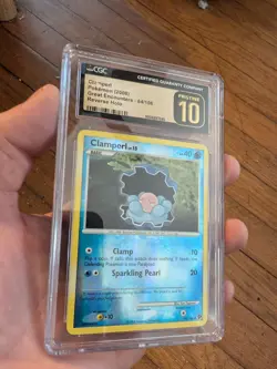(POP 2) CGC 10 PRISTINE - Clamperl 64/106 Reverse Holo Great Encounters Pokemon - Image 1