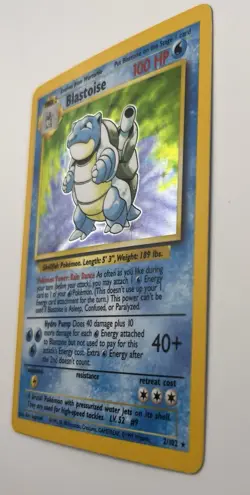 Pokemon Blastoise Base Set Holo Rare 2/102 100 HP Stage 2 Card - Image 3