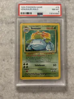 1999 Pokemon Game Venusaur Holo Card 15/102 PSA 8 NM-MT - Image 5