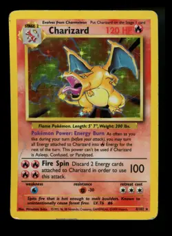 #7 Charizard 4/102 Base Set 1999 Holo Rare WOTC Pokemon Card TCG - Image 1