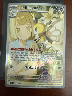 Pokemon TCG Lillie's Ribombee Card Journey Together, 164/159 Rare Holo S53 - Image 1