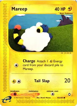 Pokemon TCG Mareep 93/147 Common Aquapolis LP - Image 1