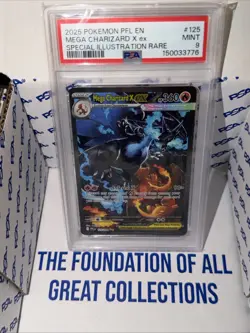 2025 POKEMON PFL SPECIAL ILLUSTRATION RARE #125 MEGA CHARIZARD X EX PSA 9 MNT!! - Image 1