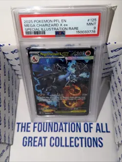 2025 POKEMON PFL SPECIAL ILLUSTRATION RARE #125 MEGA CHARIZARD X EX PSA 9 MNT!! - Image 2