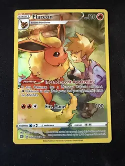 Pokemon TCG Flareon TG01/TG30 Brilliant Stars Trainer Gallery Full Art Holo Nm - Image 1