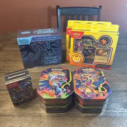 Pokemon TCG Phantasmal Flames ETB Booster Bundle Pokemon Day | Charizard Tins - Image 1