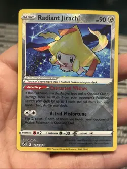 Pokemon TCG Radiant Jirachi Radiant Rare SWSH12: Silver Tempest 120/195- NM - Image 1