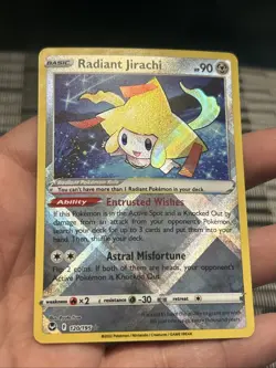 Pokemon TCG Radiant Jirachi Radiant Rare SWSH12: Silver Tempest 120/195- NM - Image 2