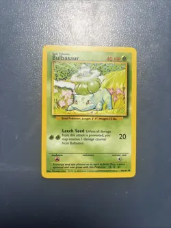 Pokemon Base Set BULBASAUR 44/102 Unlimited Shadowless - Image 1