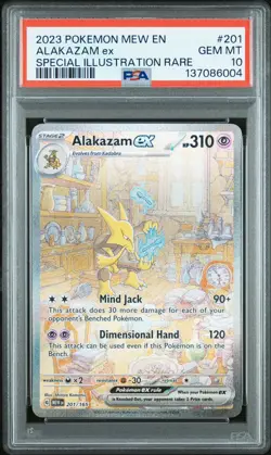 Pokemon Alakazam ex 151 MEW EN Special Illustration Rare #201 PSA 10 Gem Mint - Image 1