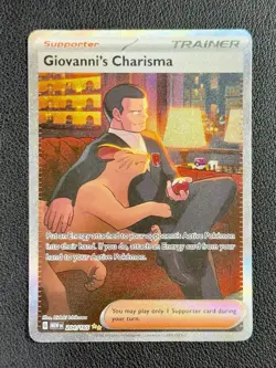 GIOVANNI'S CHARISMA 204/165 151 Special Illustration Rare SIR NM 2023 Pokemon - Image 1