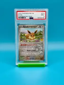 PSA 9 - 2025 POKEMON DAY PRE EN EEVEE PROMO 074/131 - Image 1