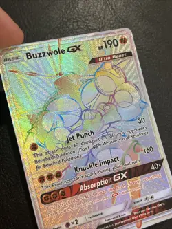 BUZZWOLE GX 2017 POKEMON SUN & MOON CRIMSON INVASION SECRET RARE LP - Image 2