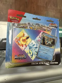 Pokemon TCG Prismatic Evolutions Tech Sticker Collection Sylveon Box Is Damage - Image 1