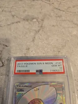 2017 POKEMON SUN & MOON #147 FULL ART/LILLIE PSA 10 - Image 2