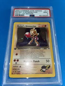 Pokemon Rocket's Hitmonchan Gym Heroes 1st Edition Holo Rare #11 PSA 9 Mint - Image 1
