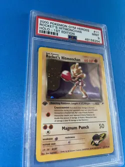 Pokemon Rocket's Hitmonchan Gym Heroes 1st Edition Holo Rare #11 PSA 9 Mint - Image 2